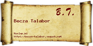 Becza Talabor névjegykártya